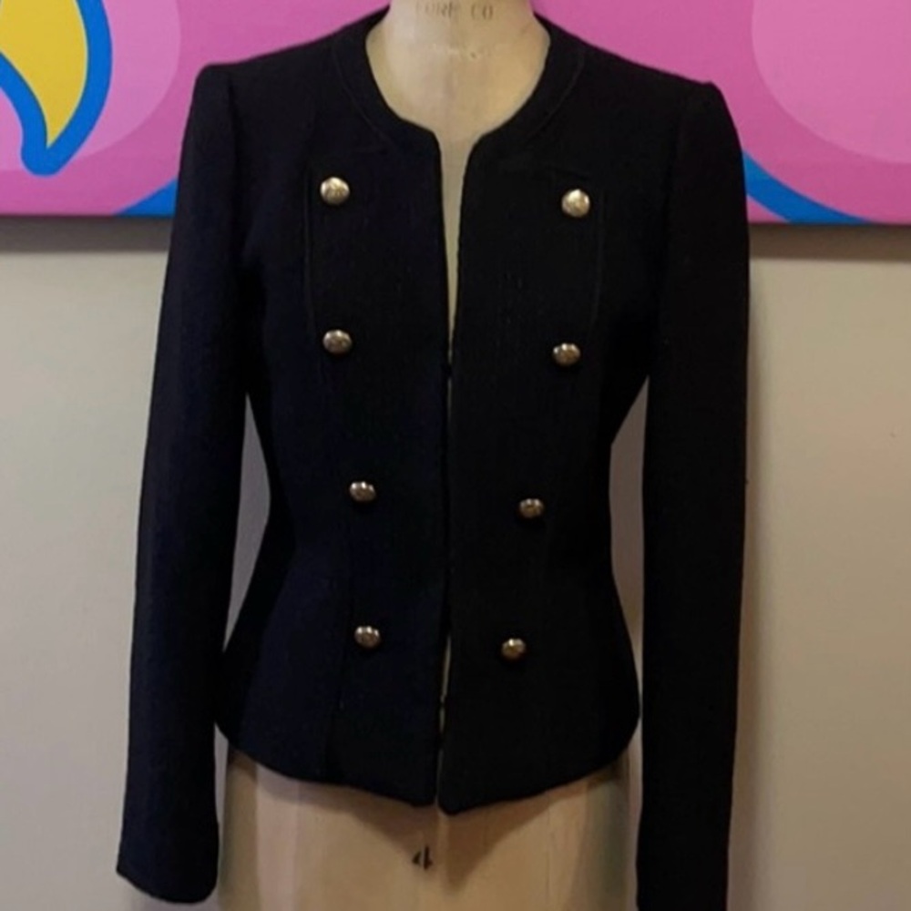 Mango MNG Black Tweed, Boucle Jacket